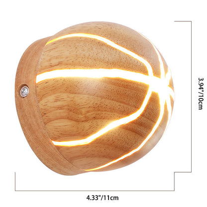 Geometric Cuboid Cracked Wood Grain LED Wall Sconce Lamp