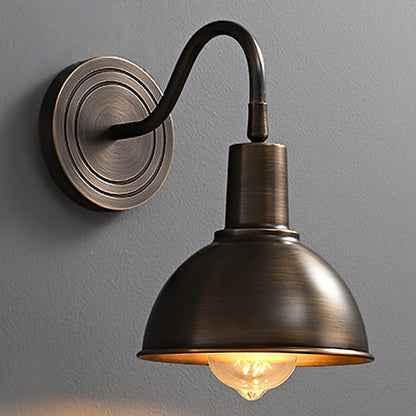 Full Copper Semicircle Shade 1-Light Wall Sconce Lamp
