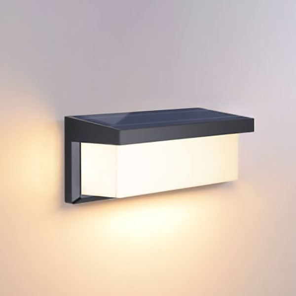 Minimalist Solar Rectangle PC LED Outdoor Wall Sconce Lamp