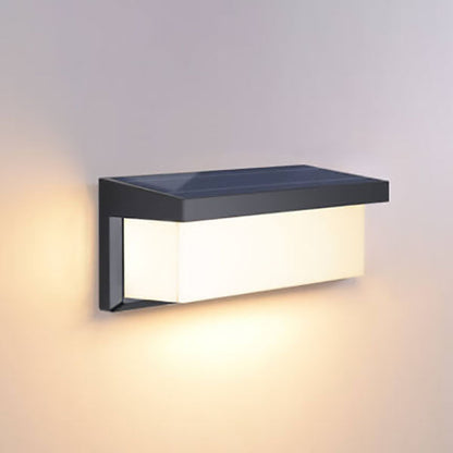 Minimalist Solar Rectangle PC LED Outdoor Wall Sconce Lamp