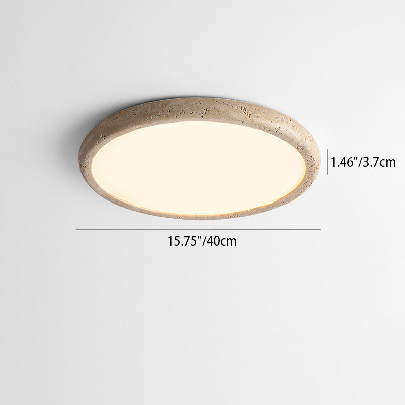 Japanese Travertine Acrylic LED Flush Mount Ceiling Light