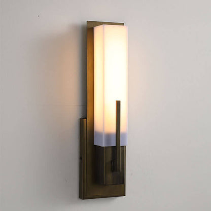 Chinese Iron Frame Cuboid Acrylic LED Wall Sconce Lamp