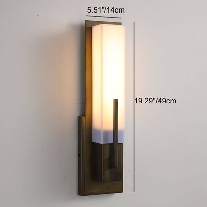 Chinese Iron Frame Cuboid Acrylic LED Wall Sconce Lamp
