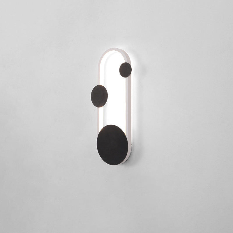 Iron Aluminum Round Elliptical LED Wall Sconce Lamp