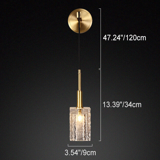 Modern Luxury Crystal Cube Copper 1-Light Wall Sconce Lamp