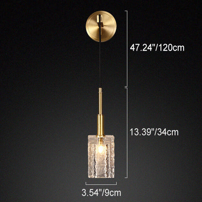 Modern Luxury Crystal Cube Copper 1-Light Wall Sconce Lamp