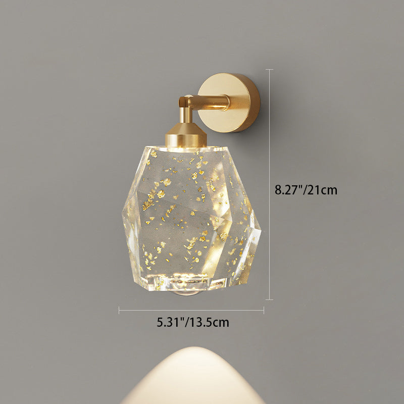 Full Gold Leaf Ink Painting Shade LED Wall Sconce Lamp