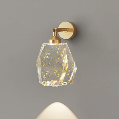 Full Gold Leaf Ink Painting Shade LED Wall Sconce Lamp