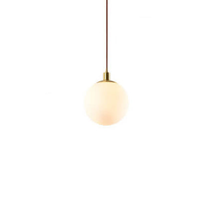 Nordic Minimalist White Orb 1-Light Pendant Light