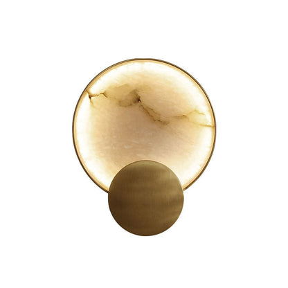 Contemporary Nordic Metal Marble Round LED Wall Sconce Lamp