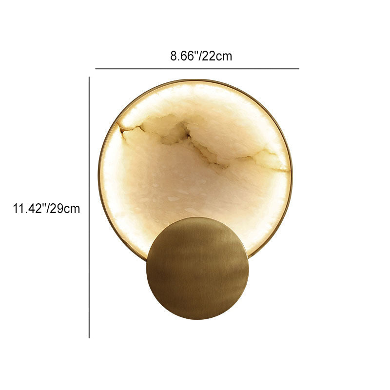 Contemporary Nordic Metal Marble Round LED Wall Sconce Lamp