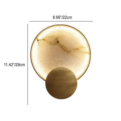 Contemporary Nordic Metal Marble Round LED Wall Sconce Lamp