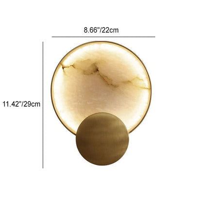 Modern Minimalist Round Iron Marble LED Wall Sconce Lamp