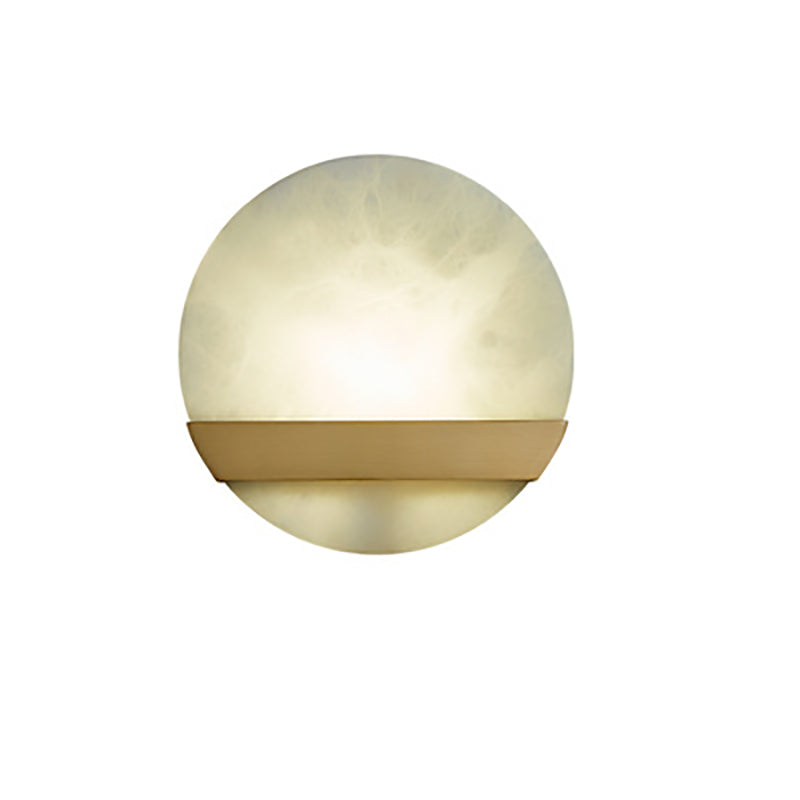 Luxury Copper Marble Round V Letter LED Wall Sconce Lamp