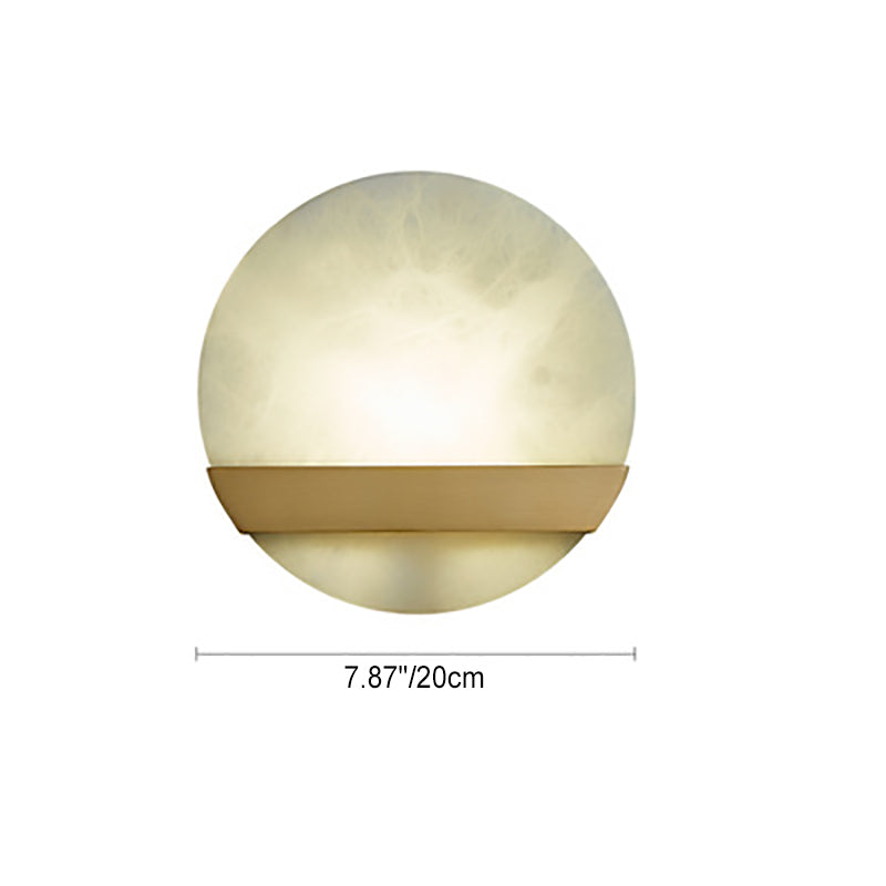 Luxury Copper Marble Round V Letter LED Wall Sconce Lamp