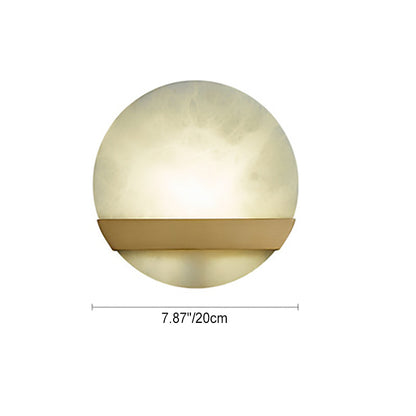 Luxury Copper Marble Round V Letter LED Wall Sconce Lamp