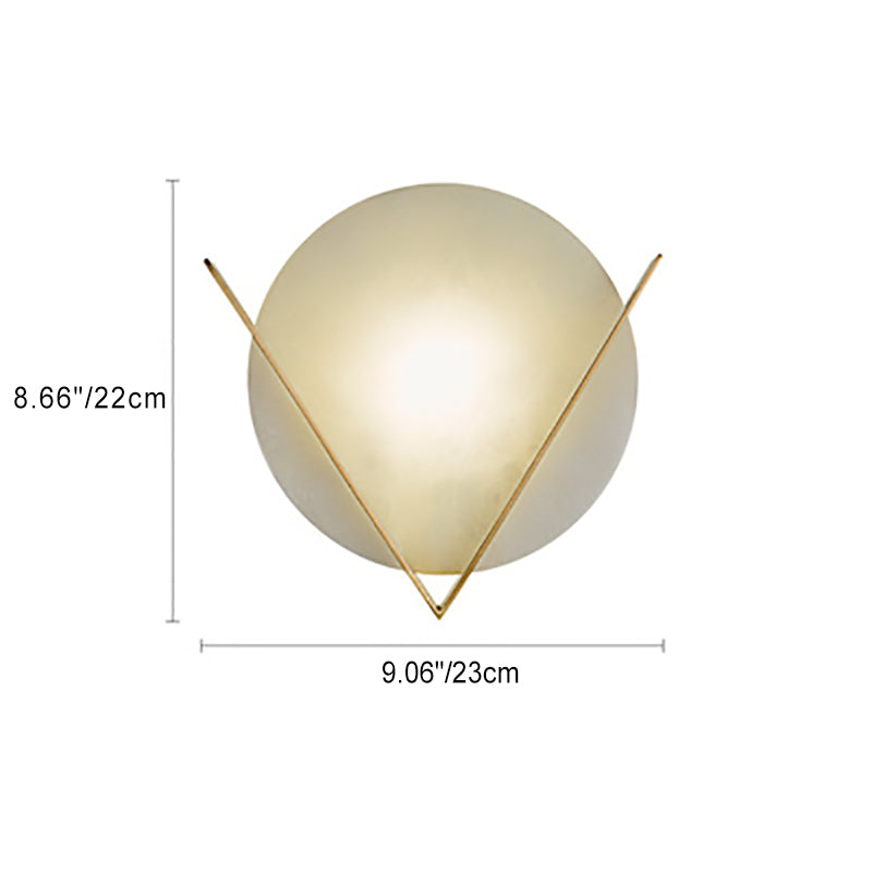 Modern Minimalist Round Copper Marble LED Wall Sconce Lamp