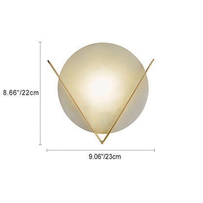 Modern Minimalist Round Copper Marble LED Wall Sconce Lamp