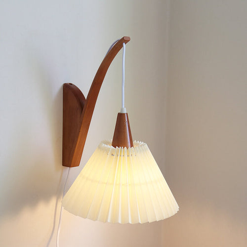 Japanese Fabric Umbrella Shade 1-Light Wall Sconce Lamp