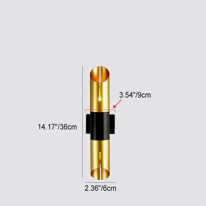 Modern Luxury Cylinder Iron 2-Light Wall Sconce Lamp