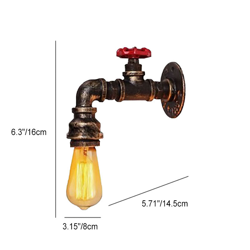 Industrial Faucet Iron 1-Light Wall Sconce Lamp