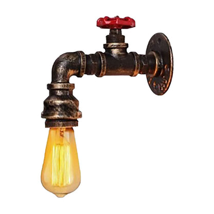 Industrial Faucet Iron 1-Light Wall Sconce Lamp