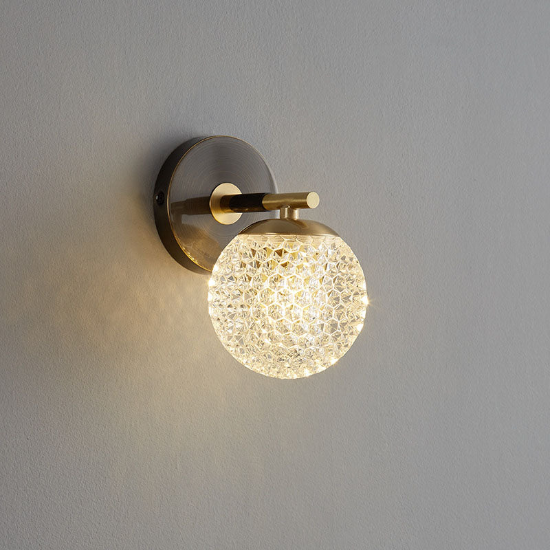 Light Luxury Round Ball Copper 1-Light Wall Sconce Lamp