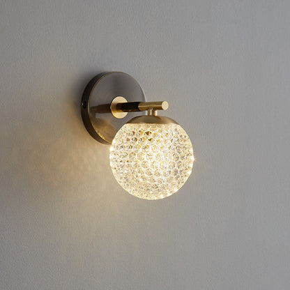 Light Luxury Round Ball Copper 1-Light Wall Sconce Lamp