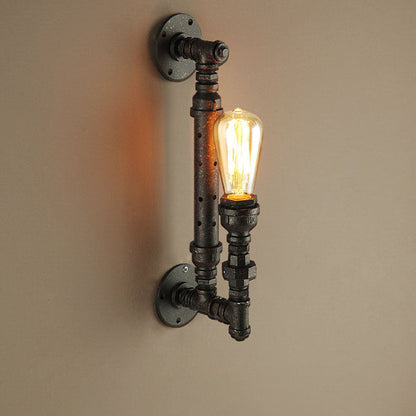 Colonial Water Pipe Metal 1-Light Wall Sconce Lamp