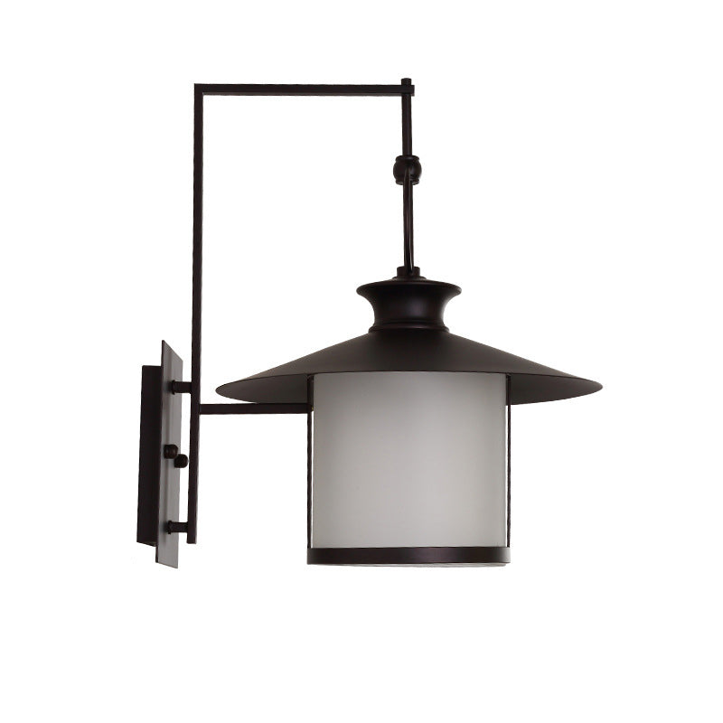 Waterproof Glass Conic Cylinder 1-Light Wall Sconce Lamp