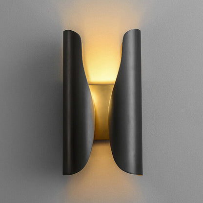Light Luxury Rolled Edge Brass 2-Light Wall Sconce Lamp