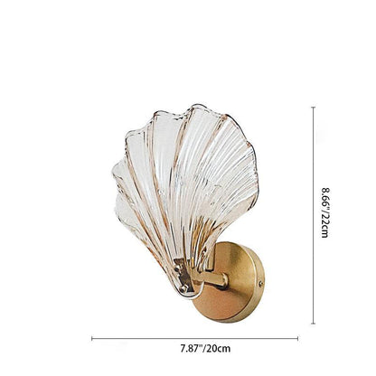 Creative Shell All Copper Glass 1-Light Wall Sconce Lamp