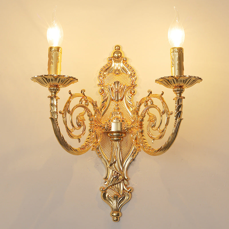 Candelabra Zinc Alloy Fabric 2-Light Wall Sconce Lamp