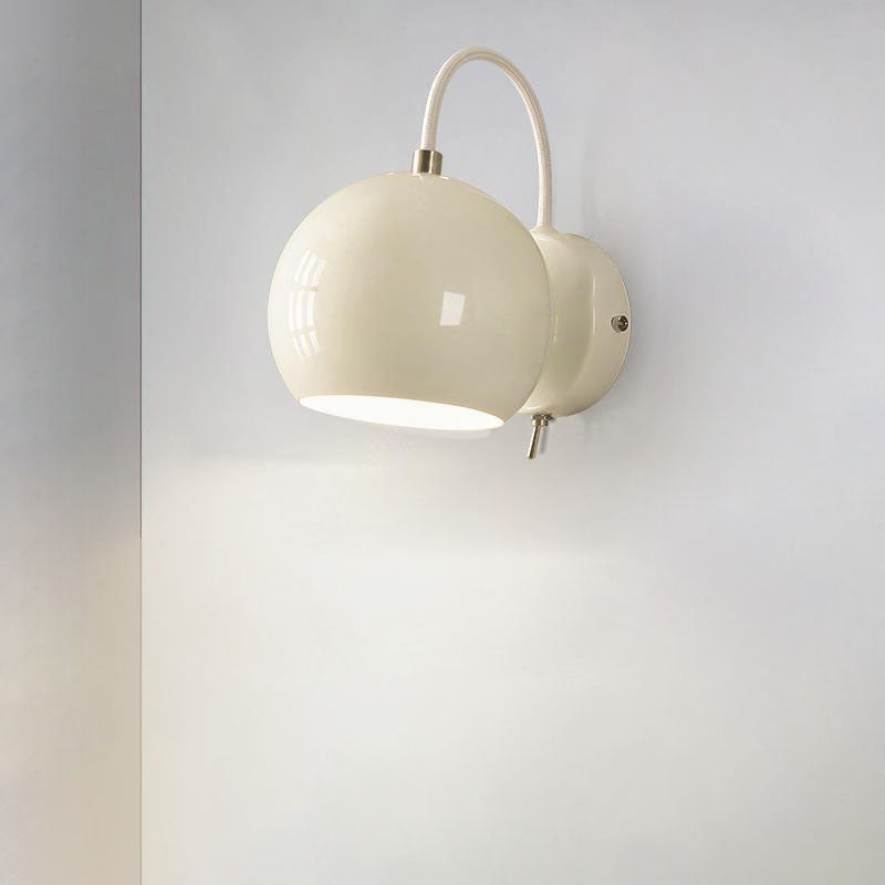 Cream Round Iron Aluminum 1-Light Wall Sconce Lamp