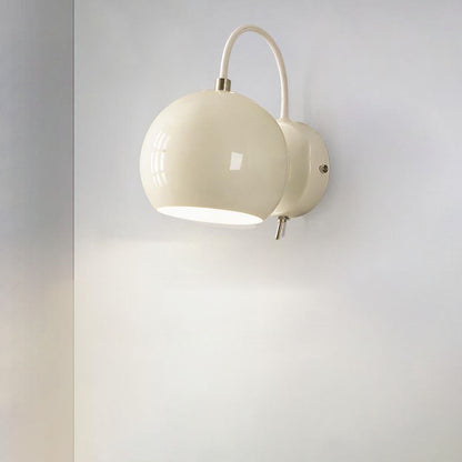 Cream Round Iron Aluminum 1-Light Wall Sconce Lamp