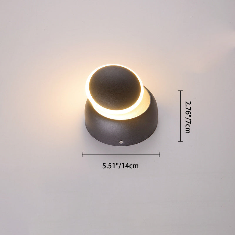 Minimalist Round Rotatable Aluminum PC LED Wall Sconce Lamp