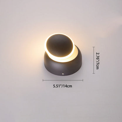 Minimalist Round Rotatable Aluminum PC LED Wall Sconce Lamp