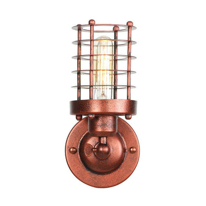 Farmhouse Wrought Iron Wire Cage 1-Light Wall Sconce Lamp