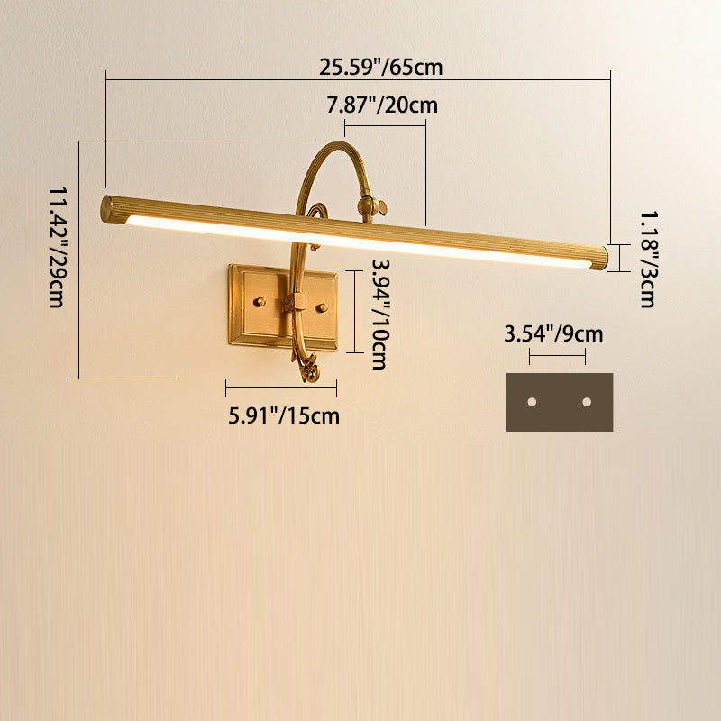 Modern Mid-Century Linear All Copper LED Wall Sconce Lamp