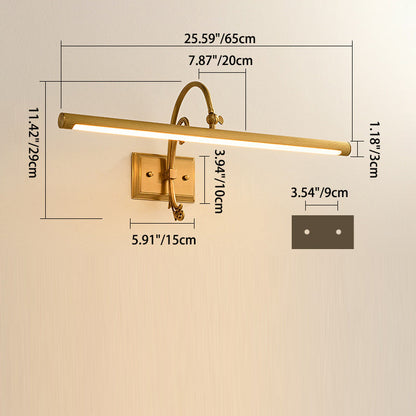 Modern Mid-Century Linear All Copper LED Wall Sconce Lamp