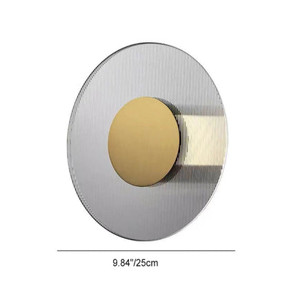 Light Luxury Hardware Disc Glass LED Wall Sconce Lamp
