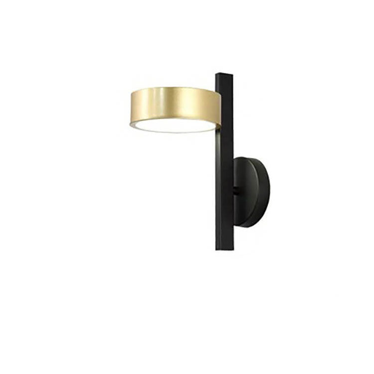 Light Black Gold Iron Round Head LED Wall Sconce Lamp