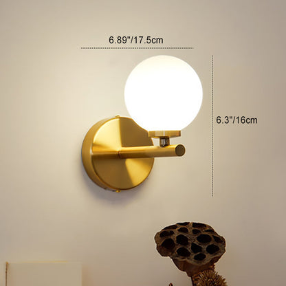 Mid-Century Iron Glass Ball 1/2/3-Light Wall Sconce Lamp