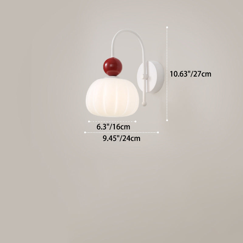 Bellflower Orb Disc Base Iron PE 1-Light Wall Sconce Lamp