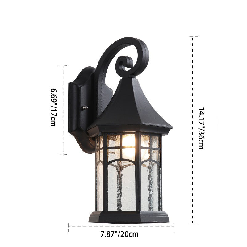 Waterproof Glass Conical Prism 1-Light Wall Sconce Lamp