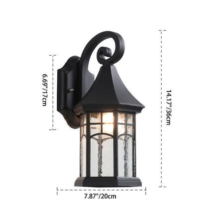 Waterproof Glass Conical Prism 1-Light Wall Sconce Lamp