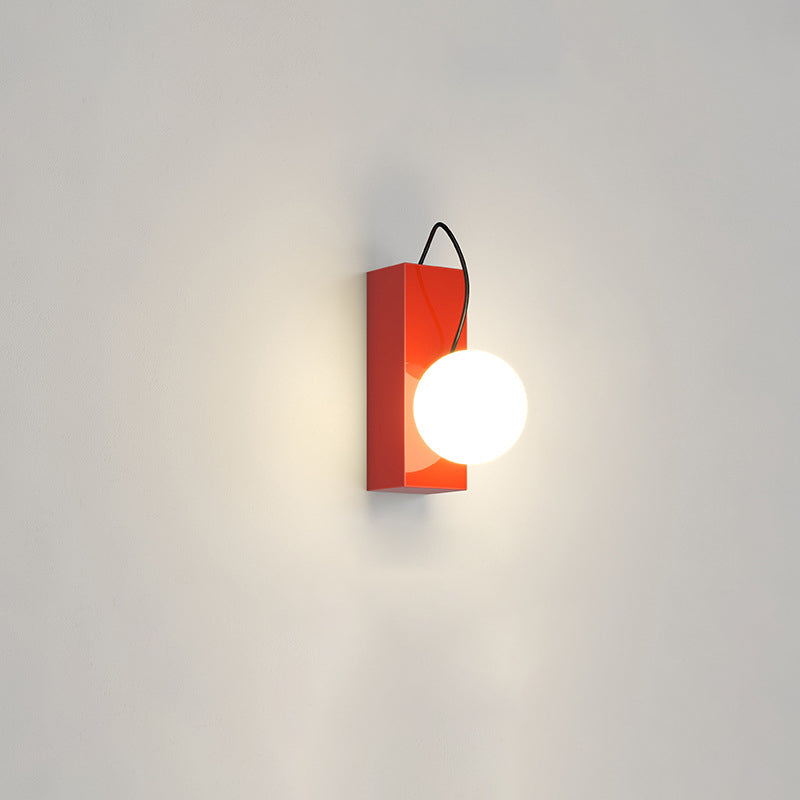 Cream Magnetic Spherical Shade 1-Light Wall Sconce Lamp