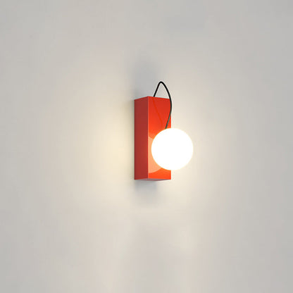 Cream Magnetic Spherical Shade 1-Light Wall Sconce Lamp