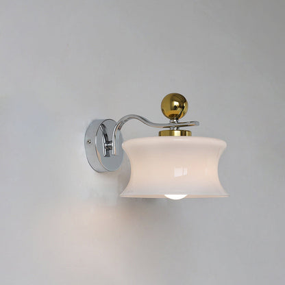 Scandinavian Iron Drum Wave Arm 1-Light Wall Sconce Lamp