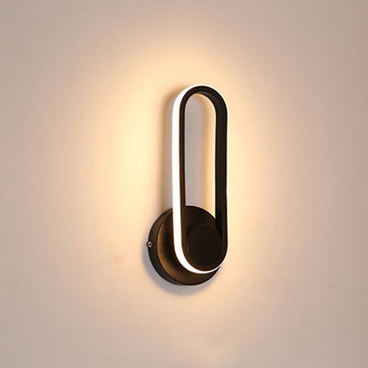 Simplicity Iron Oval Ring Rotatable LED Wall Sconce Lamp